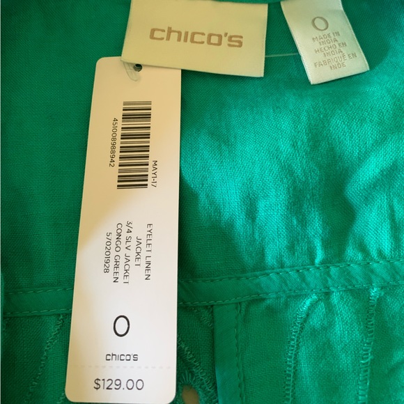 Chicos Eyelet Linen Jacket - Picture 7 of 15